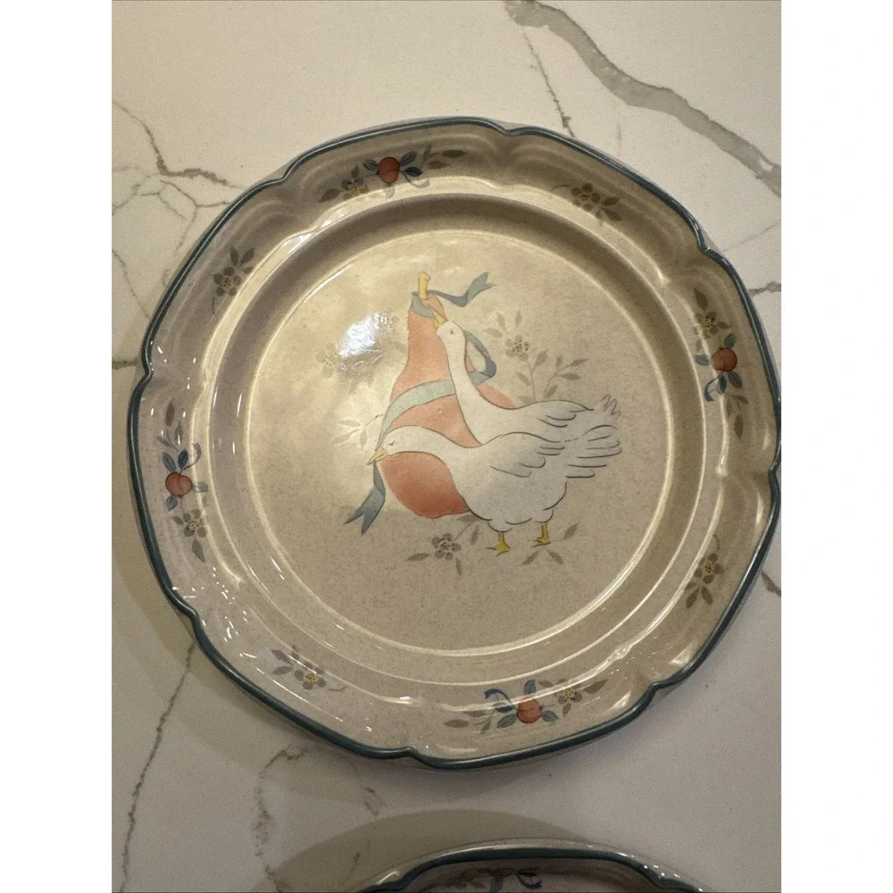 International Tableworks Marmalade Goose Stoneware Salad Plates - Set of 4